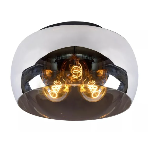plafondlamp_zwart__smoke__1.webp Best Sale Straluma Plafondlamp zwart + smoke glas 40cm
