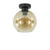 plafondlamp_zwart_met_amb_0.webp Discount Straluma Plafondlamp zwart met amber glas 20 cm