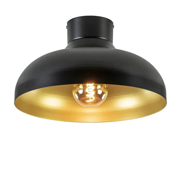 plafondlamp_zwart_met_gou_1.webp Flash Sale Straluma Plafondlamp zwart met gouden binnenkant
