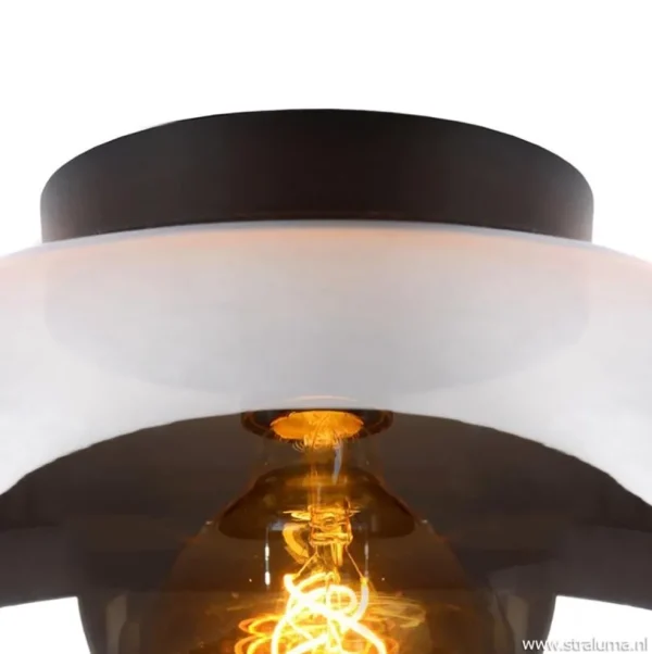 Sale Straluma Plafondlamp zwart met smoke glas