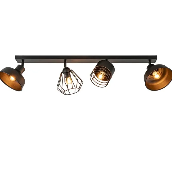 plafondlamp_zwart_met_ver_1.webp Sale Straluma Plafondlamp zwart met verschillende kappen