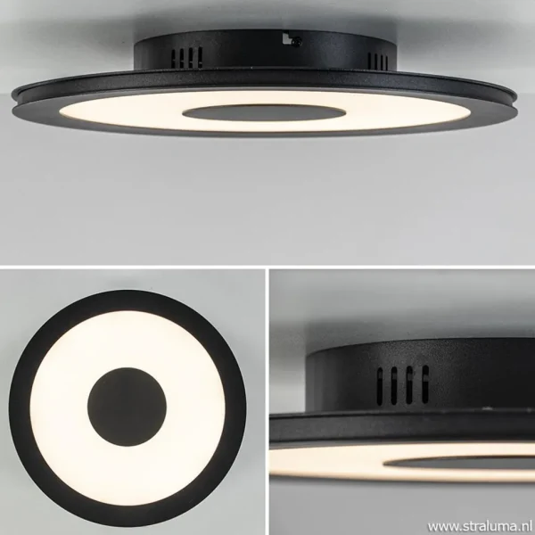 plafondlamp_zwart_rond_cm_1.webp Best Straluma Plafondlamp zwart rond 38cm 3-st.dim.