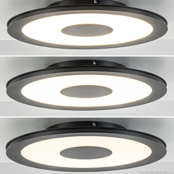 plafondlamp_zwart_rond_cm_3.webp Best Straluma Plafondlamp zwart rond 38cm 3-st.dim.