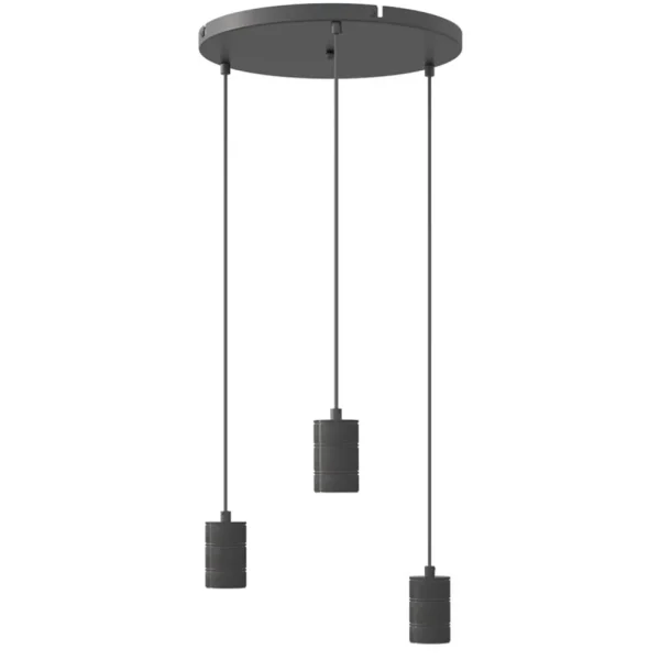Clearance Straluma Plafondplaat 3-l rond 40cm zwart excl.lb