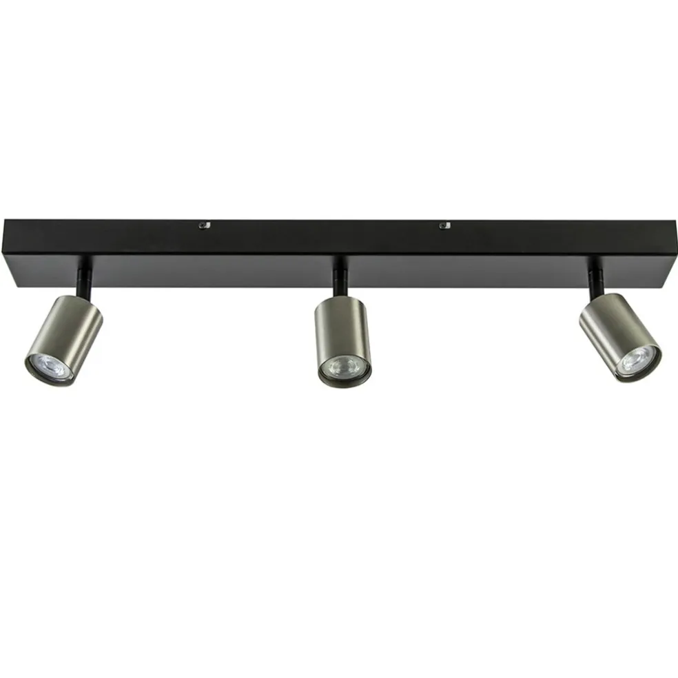 Discount Straluma Plafondspot Bounce 3L 70cm zwart/rvs