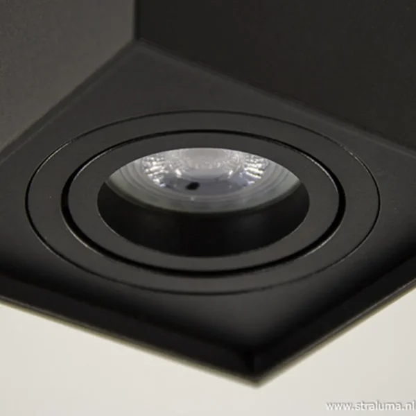Cheap Straluma Plafondspot kubus zwart kantelbaar gu10