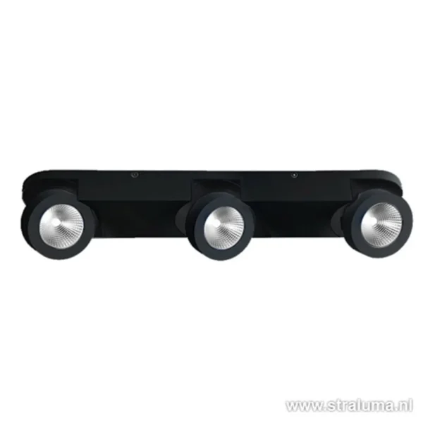 Cheap Straluma Plafondspot Montreal 3L balk zwart 3000k