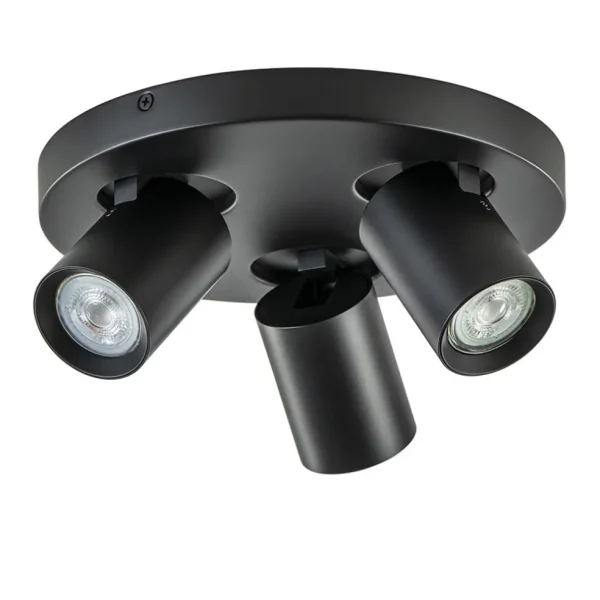 Cheap Straluma Plafondspot Oliver 3L rond zwart gu10