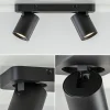 Hot Straluma Plafondspot Oliver 2L zwart balk+tubes