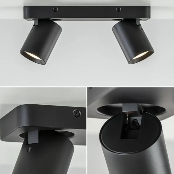 Hot Straluma Plafondspot Oliver 2L zwart balk+tubes