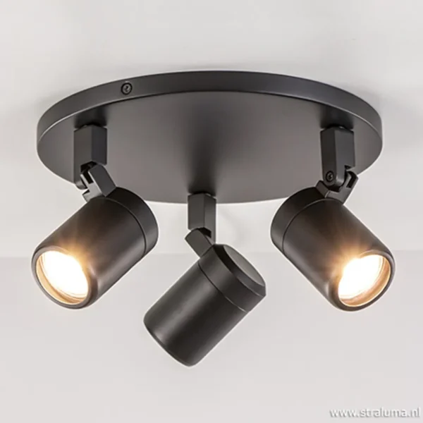 plafondspot_rain_l_rond_z_1-2.webp New Straluma Plafondspot Rain 3L rond zwart IP44