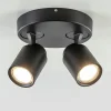 Shop Straluma Plafondspot Razza 2L rond zwart gu10
