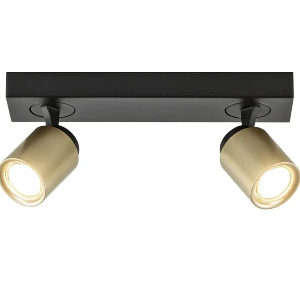 plafondspot_razza_l_zwart_1.webp Hot Straluma Plafondspot Razza 2L zwart/goud