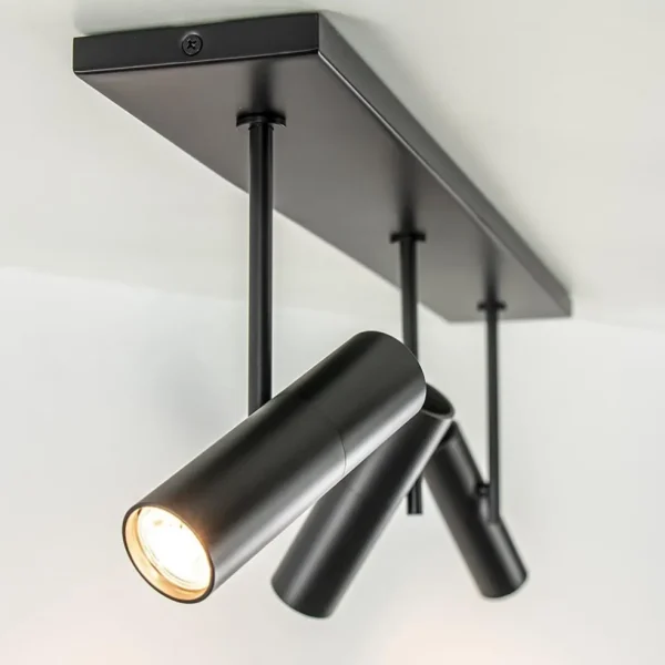 Sale Straluma Plafondspot Trend 3L balk zwart gu10mini