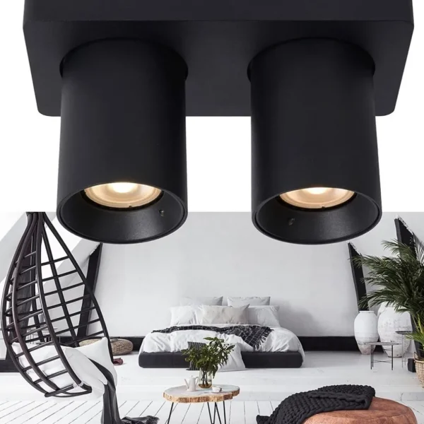 Fashion Straluma Plafondspot tube 2-L zwart incl.gu10 dtw