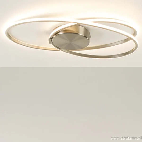 plafonnire_eclipse_nikkel_1.webp Best Sale Straluma Plafonnière Eclipse nikkel led 3-st.dimb