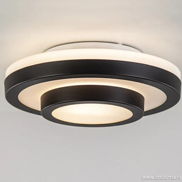 plafonnire_master_zwartop_1.webp Outlet Straluma Plafonnière Master zwart+opaal glas IP44