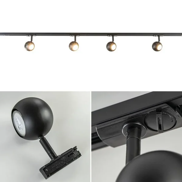 Best Sale Straluma Railsysteem 1-fase zwart inclusief 4 ronde spots