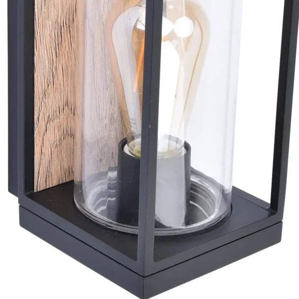 rechthoekige_buitenlamp_z_1.webp Outlet Straluma Rechthoekige buitenlamp zwart met houtlook en glas