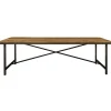 Online Straluma Rechthoekige eettafel oud teak hout met zwart metalen poot