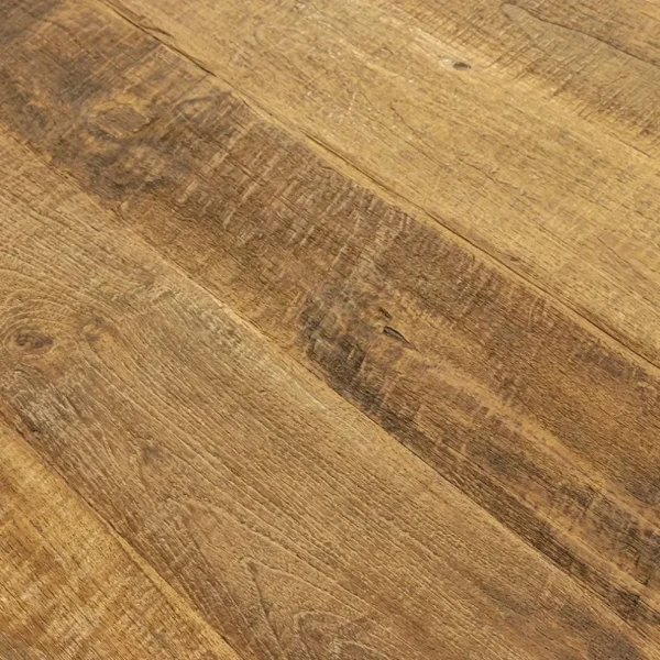 Online Straluma Rechthoekige eettafel oud teak hout met zwart metalen poot