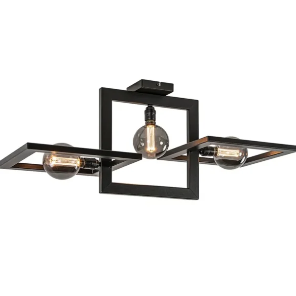rechthoekige_plafondlamp__1.webp Outlet Straluma Rechthoekige plafondlamp triple square mat zwart