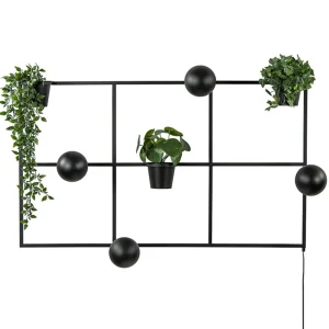 rechthoekige_wandlamp_zwa_0.webp Flash Sale Straluma Rechthoekige wandlamp zwart frame met plantenpotten