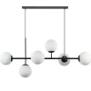 retro_eettafel_hanglamp_z_0.webp New Straluma Retro eettafel hanglamp zwart met witte glazen bollen