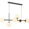 retro_eettafel_hanglamp_z_1.webp New Straluma Retro eettafel hanglamp zwart met witte glazen bollen