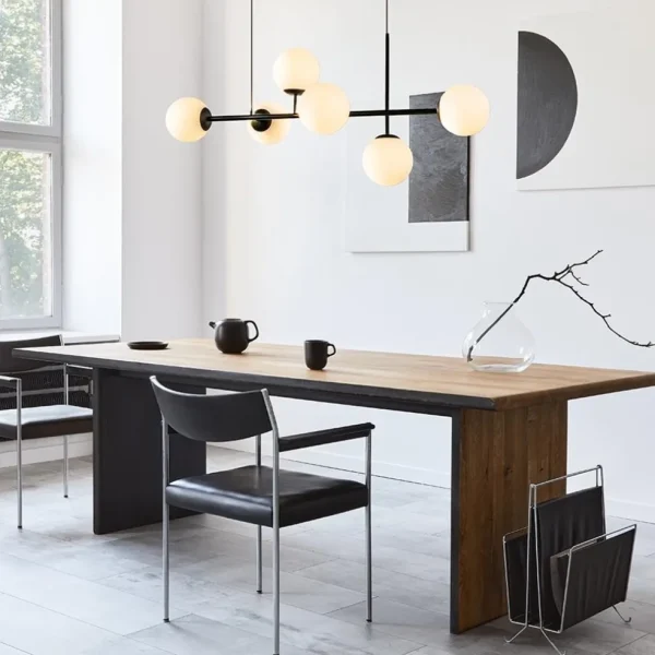 retro_eettafel_hanglamp_z_4.webp New Straluma Retro eettafel hanglamp zwart met witte glazen bollen