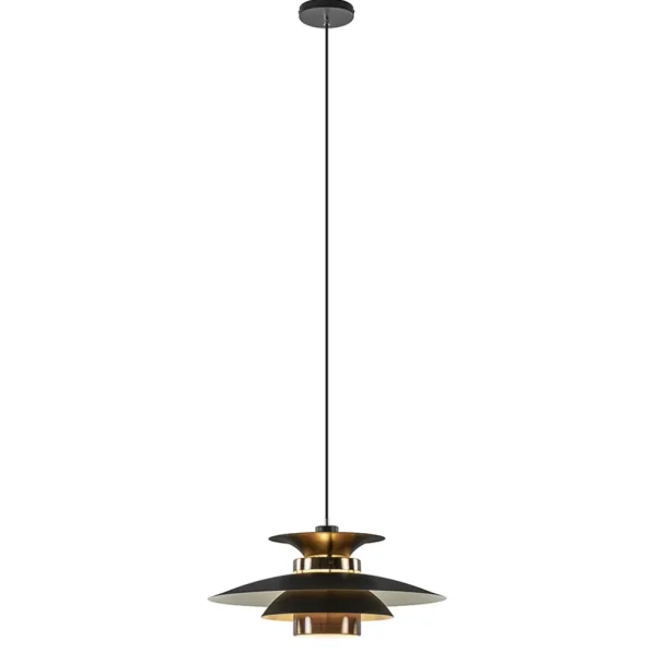 retro_hanglamp_zwart_met__1.webp Outlet Straluma Retro hanglamp zwart met koper 50 cm