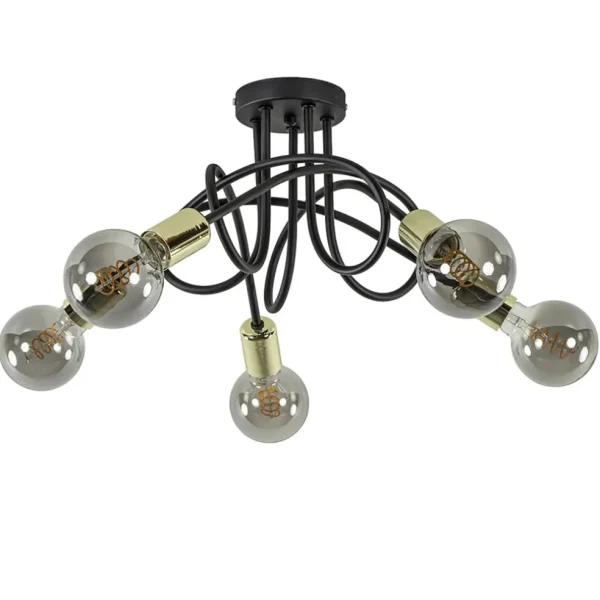 retro_plafondlamp_zwart_m_0.webp Best Straluma Retro plafondlamp zwart met gouden pendels