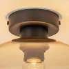 Cheap Straluma Retro plafondlamp zwart met amber glazen bol