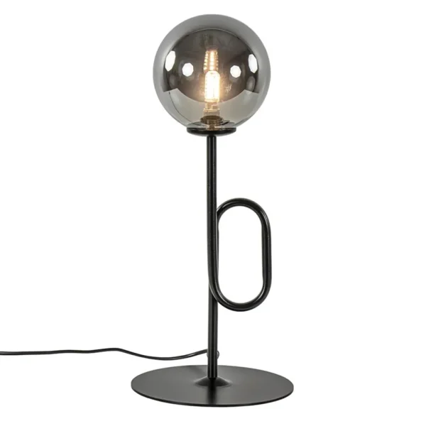 retro_tafellamp_zwart_met_1.webp New Straluma Retro tafellamp zwart met smoke/titanium glazen bol