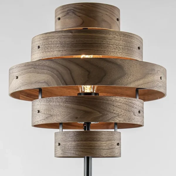 retro_vloerlamp_zwart_met_2.webp Online Straluma Retro vloerlamp zwart met walnoot houten kap