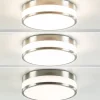 Best Straluma Ronde badkamer plafonnière nikkel met opaal glas