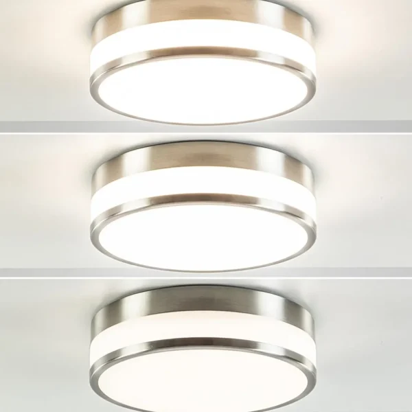 Best Straluma Ronde badkamer plafonnière nikkel met opaal glas