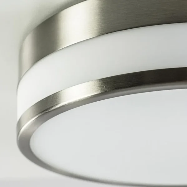 Best Straluma Ronde badkamer plafonnière nikkel met opaal glas