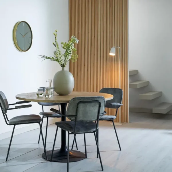 Cheap Straluma Ronde eettafel acacia hout met zwarte poot Bicoca