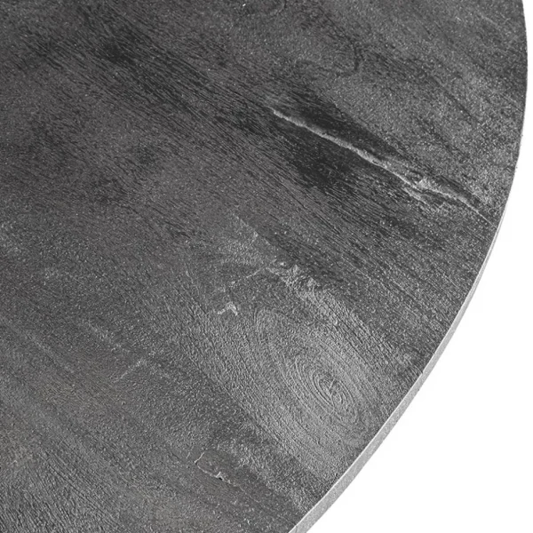 Fashion Straluma Ronde eettafel zwart mangohout met zwarte poot
