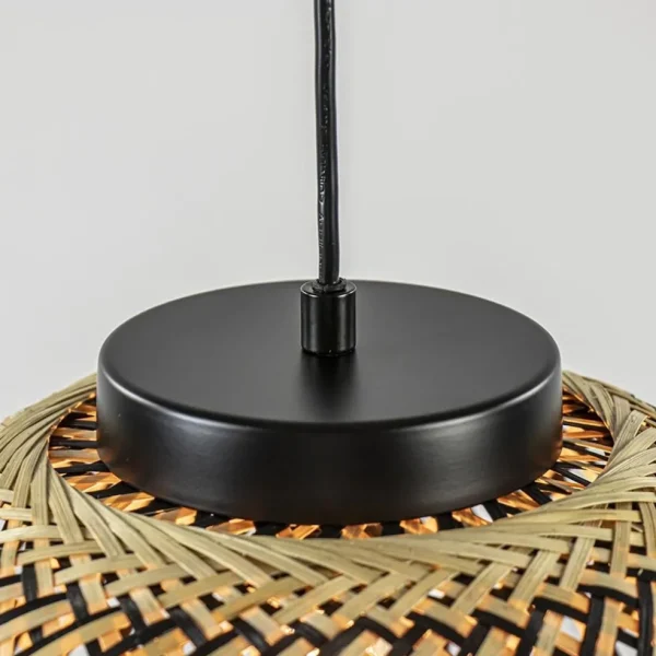 Store Straluma Ronde hanglamp bamboe naturel met zwart