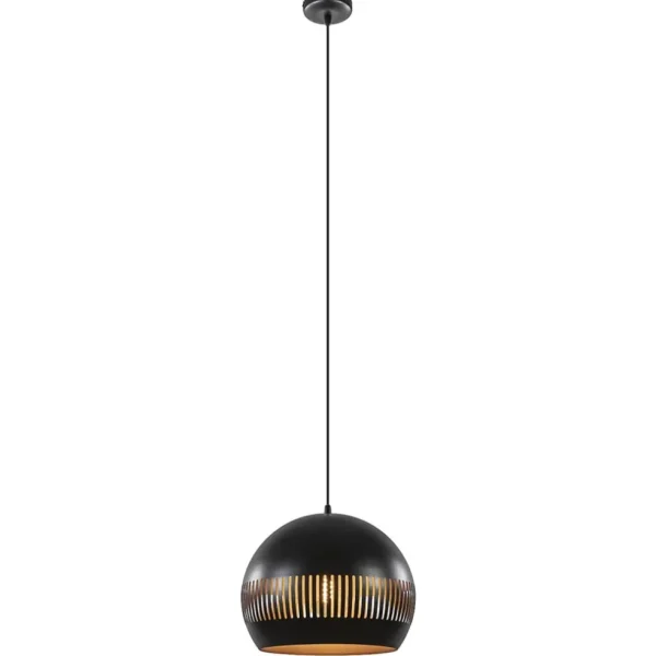 ronde_hanglamp_koepel_zwa_1.webp Hot Straluma Ronde hanglamp koepel zwart/goud 40 cm