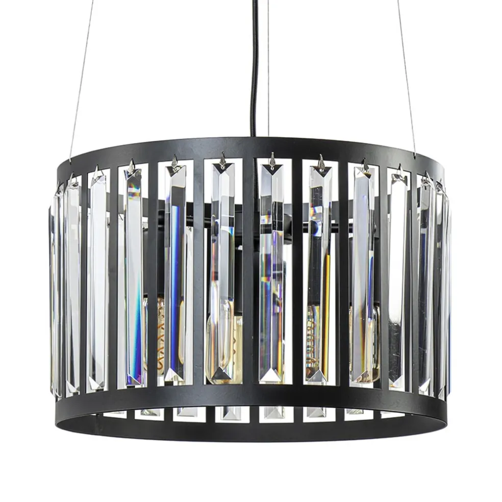 ronde_hanglamp_mat_zwart__0.webp New Straluma Ronde hanglamp mat zwart met kristalglas
