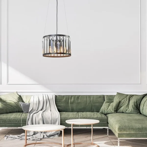 ronde_hanglamp_mat_zwart__4.webp New Straluma Ronde hanglamp mat zwart met kristalglas