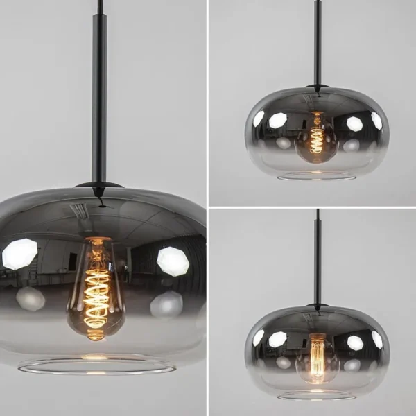Cheap Straluma Ronde hanglamp zwart met smoke/helder glas gradient