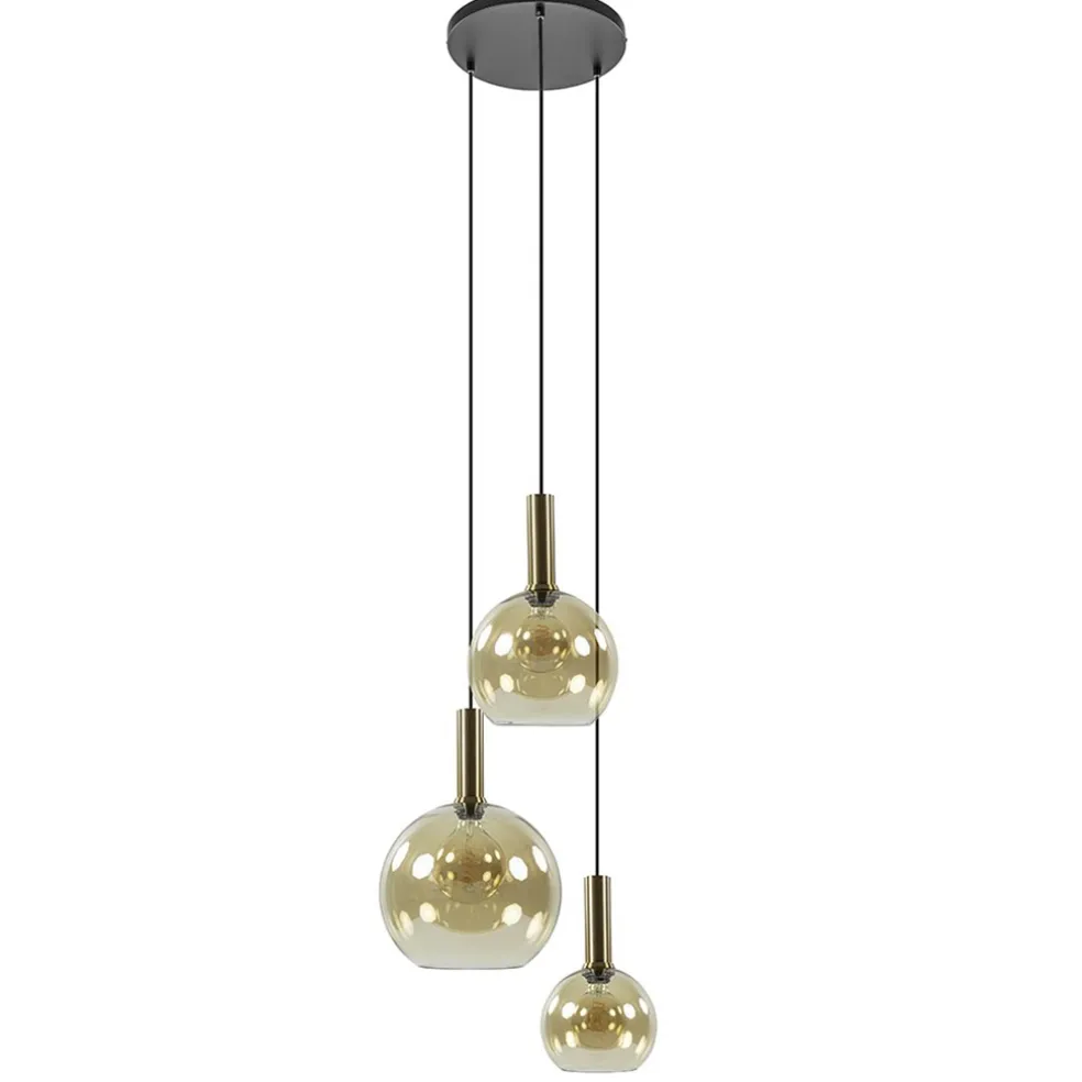 ronde_hanglamp_zwartgoud__0.webp Shop Straluma Ronde hanglamp zwart/goud met amber glas