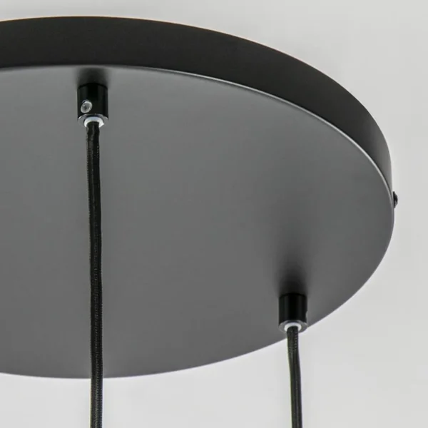 Shop Straluma Ronde hanglamp zwart/goud met amber glas