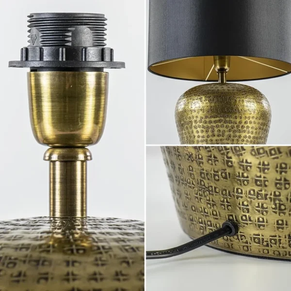 ronde_lampvoet_gondia_ant_2.webp Outlet Straluma Ronde lampvoet Gondia antiek brons exclusief kap