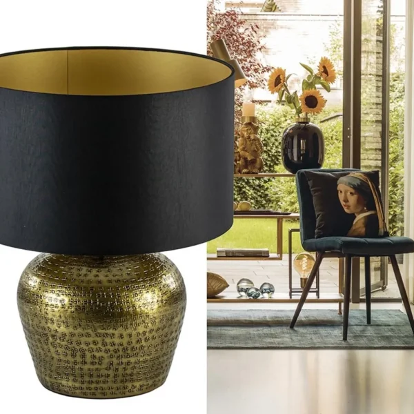 ronde_lampvoet_gondia_ant_4.webp Outlet Straluma Ronde lampvoet Gondia antiek brons exclusief kap