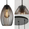 Sale Straluma Ronde 3-lichts hanglamp met draadkappen mat zwart
